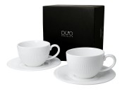 Komplet 2 Filiżanek ze Spodkami Filiżanki RAPHAEL 240 ml Porcelana Durable