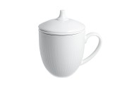 Kubek z Zaparzaczem i Pokrywką RAPHAEL 370 ml Porcelana Durable Biała