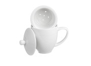 Kubek z Zaparzaczem i Pokrywką DIAMOND 350 ml Porcelana Durable Biała