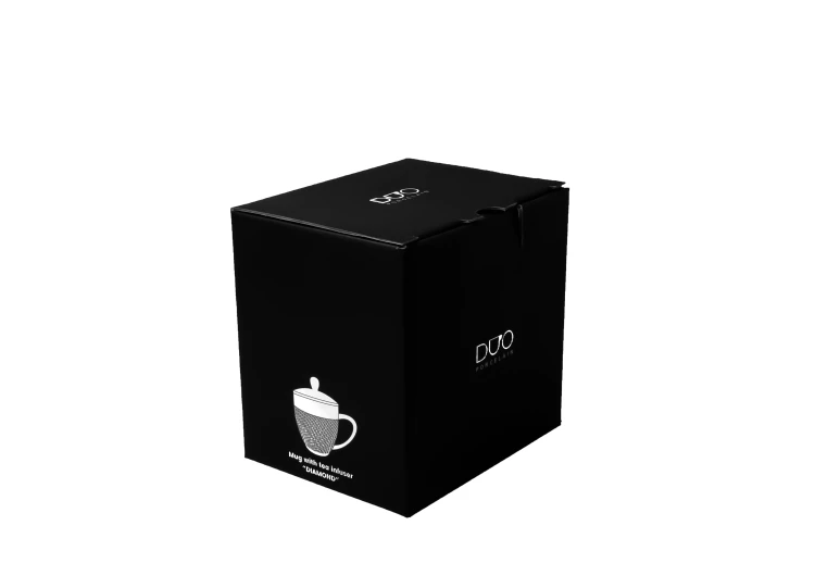 Kubek z Zaparzaczem i Pokrywką DIAMOND 350 ml Porcelana Durable Biała