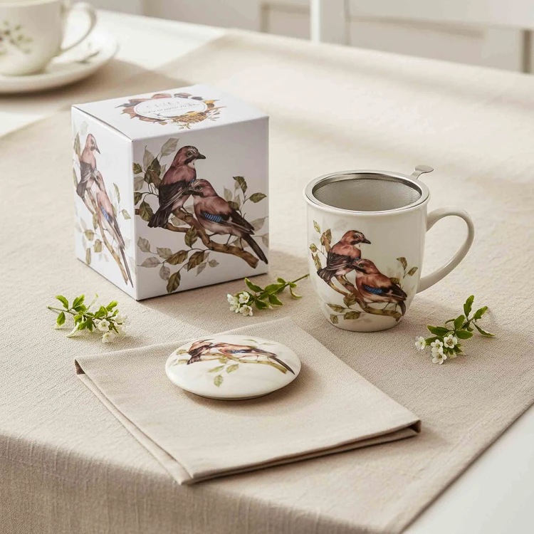 Kubek Porcelanowy SÓJKI ZWYCZAJNE Sójka 400 ml Ptasi Świat New Bone China