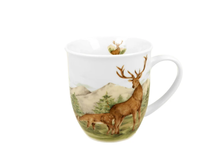 Kubek Porcelanowy JELENIE Jeleń 400 ml Świat Zwierząt New Bone China