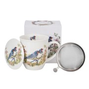 Kubek z Zaparzaczem i Pokrywką Porcelana JASKÓŁKI Jaskółka 400 ml