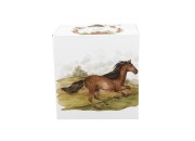 Kubek z Zaparzaczem i Pokrywką Porcelana KOŃ GNIADY 400 ml
