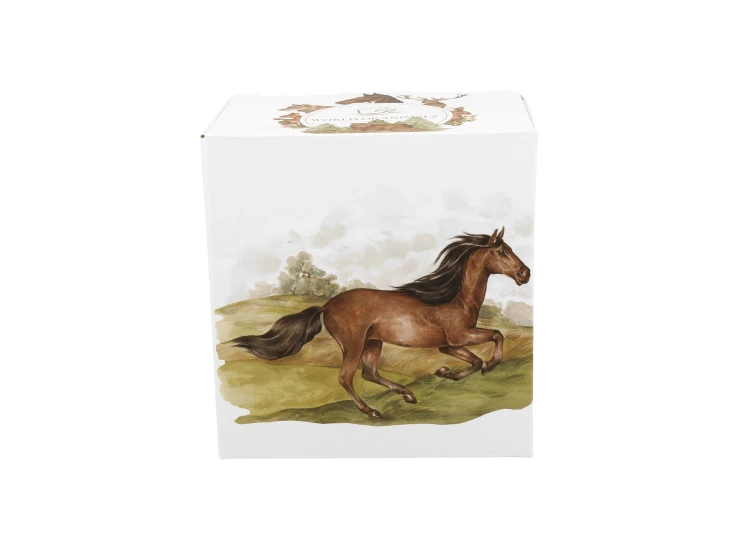 Kubek z Zaparzaczem i Pokrywką Porcelana KOŃ GNIADY 400 ml