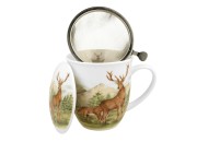 Kubek z Zaparzaczem i Pokrywką Porcelana JELENIE Jeleń 400 ml