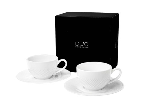 Komplet 2 Filiżanek Espresso ze Spodkami DIAMOND 100 ml