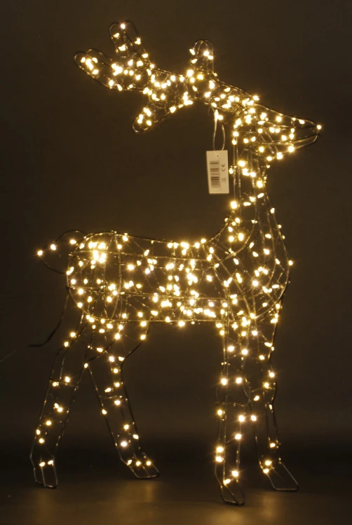 Renifer Świecący LED Figurka Świąteczna Czarna 51 cm z Kablem
