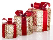 ŚWIĄTECZNA OZDOBA ILUMINACJA ŚWIĄTECZNA PREZENTY LED KPL. 3SZT