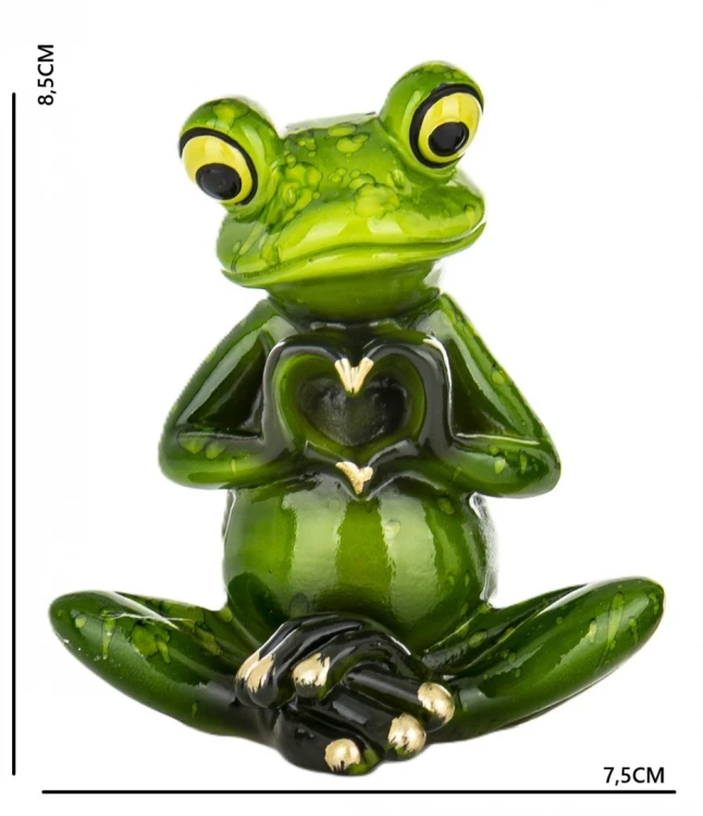 FIGURKA ŻABA Z SERCEM PREZENT WALENTYKI 8,5x7,5x6