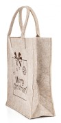 Torba Filcowa Na Prezent Świąteczna Merry Christmas Beżowa Duża 57x34 cm