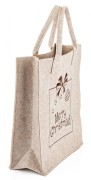 Torba Filcowa Na Prezent Świąteczna Merry Christmas Beżowa Duża 57x34 cm
