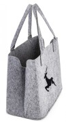 Torba Filcowa Na Prezent Świąteczna z Reniferem Szara Duża 51x37x20