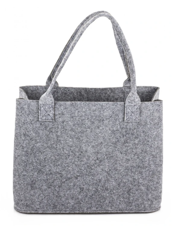 Torba Filcowa Na Prezent Świąteczna z Reniferem Szara Duża 51x37x20