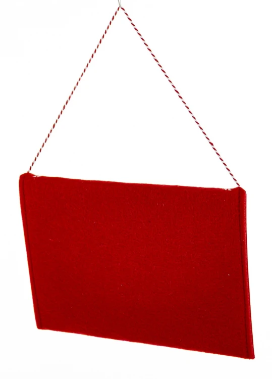 Koperta Filcowa na List do Mikołaja Świąteczna Czerwona Zawieszka 15x23 cm