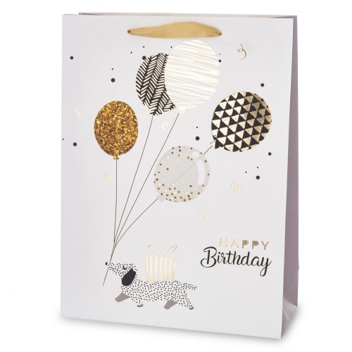 Torba Prezentowa Urodzinowa Happy Birthday Piesek Balony 40x30x12 cm