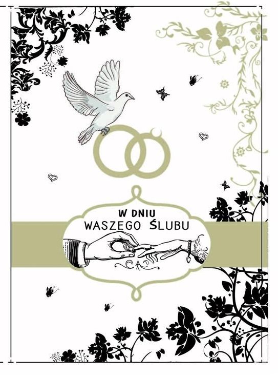 Karta Okolicznościowa Ślubna W Dniu Waszego Ślubu Obrączki Gołąb