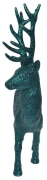 FIGURKA BROKATOWY ZIELONY RENIFER STOJĄCY 29X7X40 CM OZDOBA PREZENT