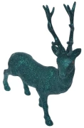 FIGURKA BROKATOWY ZIELONY RENIFER STOJĄCY 29X7X40 CM OZDOBA PREZENT