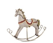 Figurka Dekoracyjna Koń na Biegunach Świąteczny Retro 22,5 cm