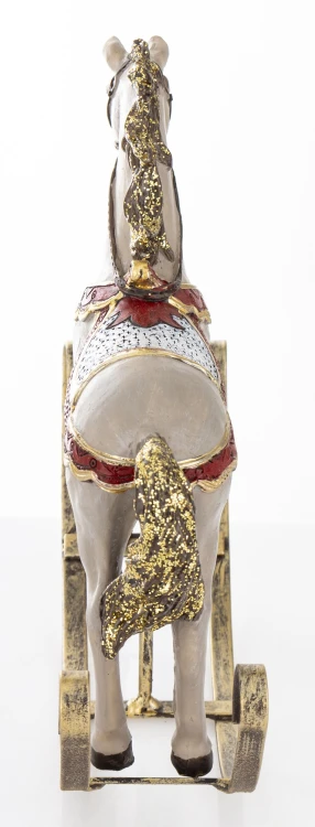 Figurka Dekoracyjna Koń na Biegunach Świąteczny Retro 22,5 cm