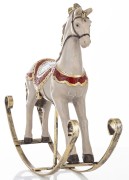 Figurka Dekoracyjna Koń na Biegunach Świąteczny Retro 22,5 cm