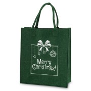 Torba Filcowa Prezentowa Świąteczna Zielona Merry Christmas 57 cm