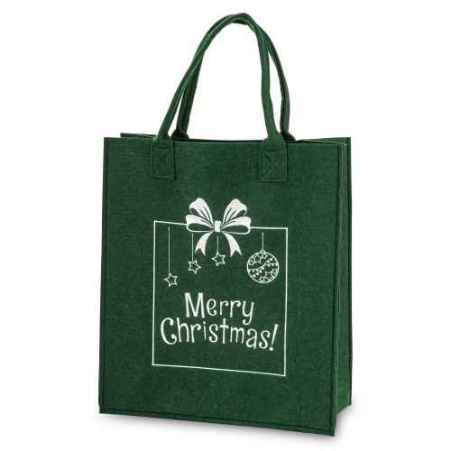 Torba Filcowa Prezentowa Świąteczna Zielona Merry Christmas 57 cm