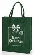 Torba Filcowa Prezentowa Świąteczna Zielona Merry Christmas 57 cm