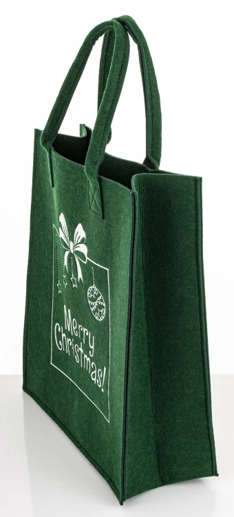 Torba Filcowa Prezentowa Świąteczna Zielona Merry Christmas 57 cm