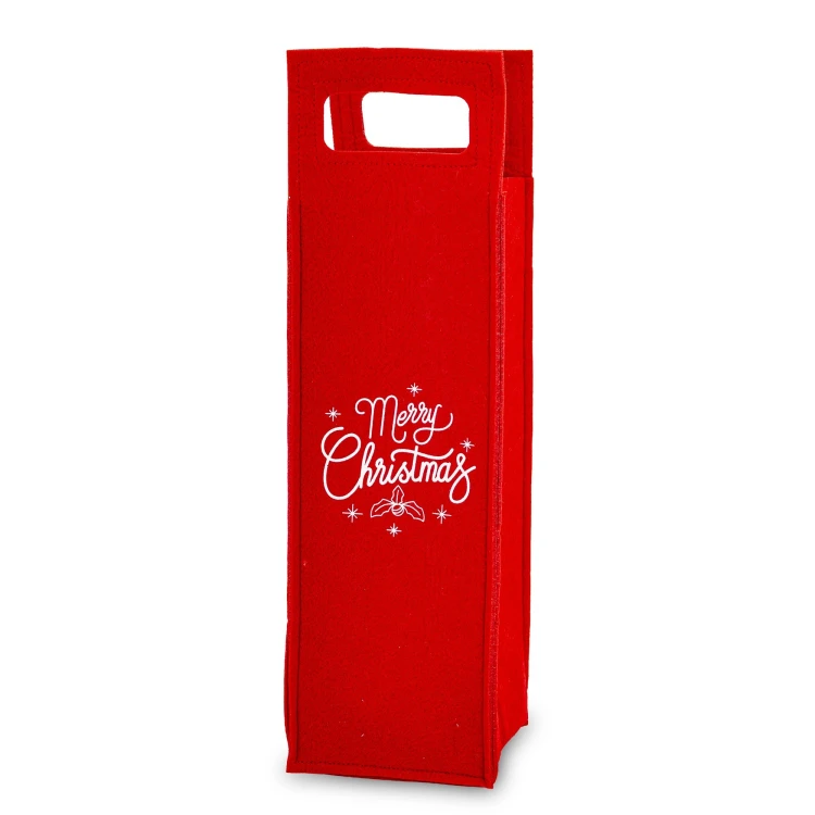 Torba Filcowa na Wino Alkohol Prezentowa Merry Christmas Czerwona 40 cm