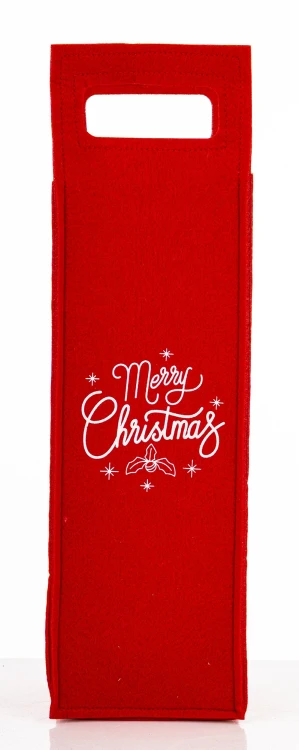 Torba Filcowa na Wino Alkohol Prezentowa Merry Christmas Czerwona 40 cm