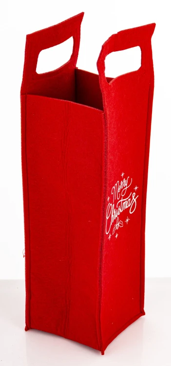 Torba Filcowa na Wino Alkohol Prezentowa Merry Christmas Czerwona 40 cm