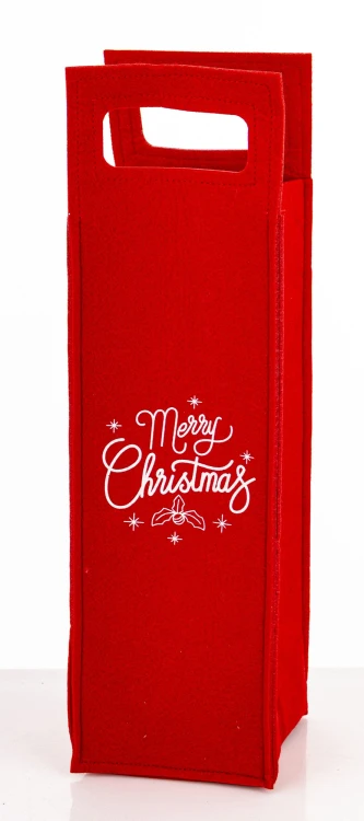 Torba Filcowa na Wino Alkohol Prezentowa Merry Christmas Czerwona 40 cm