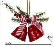 Wisząca Ozdoba Świąteczna Dzwonki z Stroikiem 24 cm